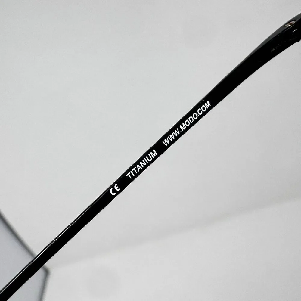 MODO 134 Titanium Black Blue Half Rim Eyeglass Frames 50-18-143